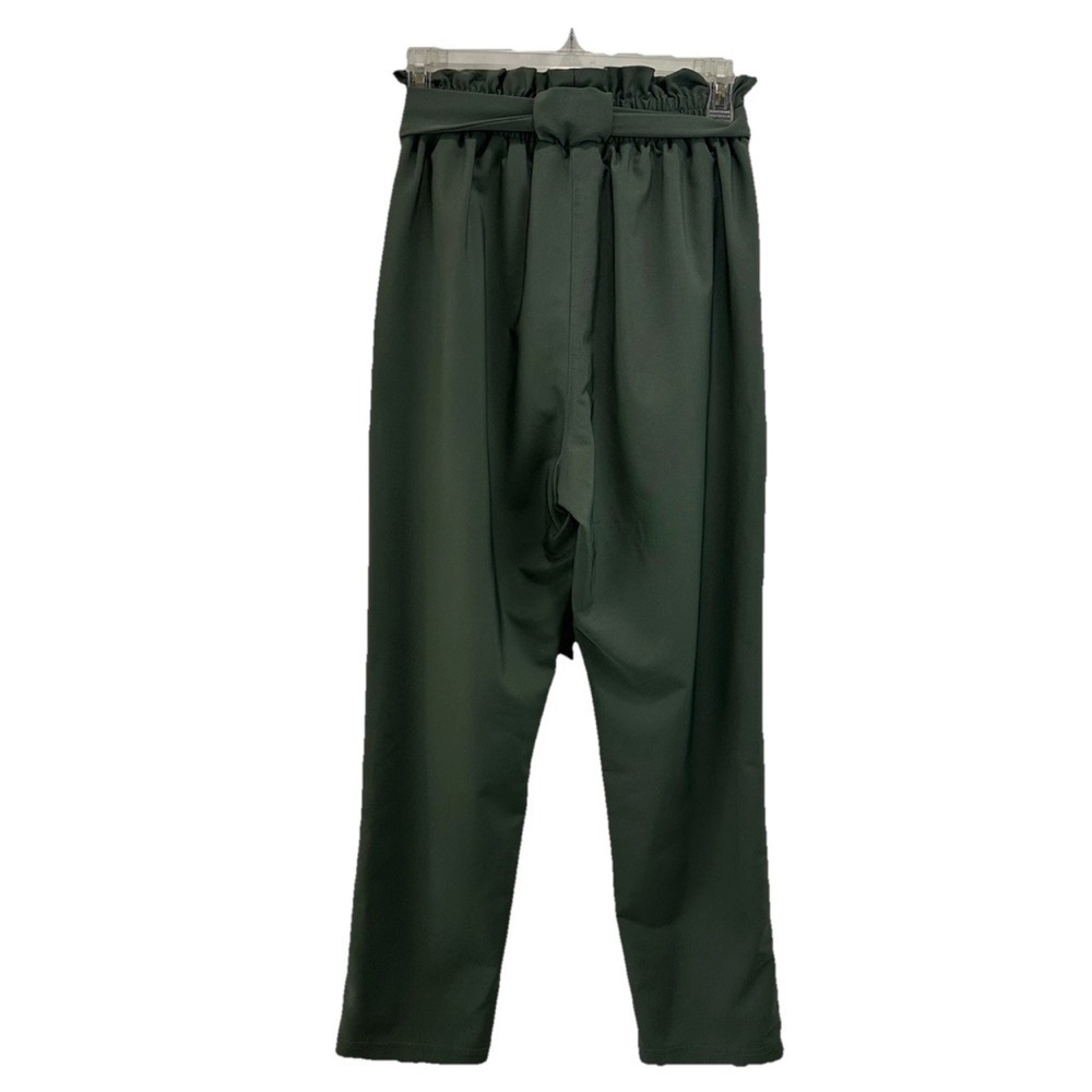 Grace Karin Sage Green Paperbag Waist Cropped Pants - Picture 3 of 9